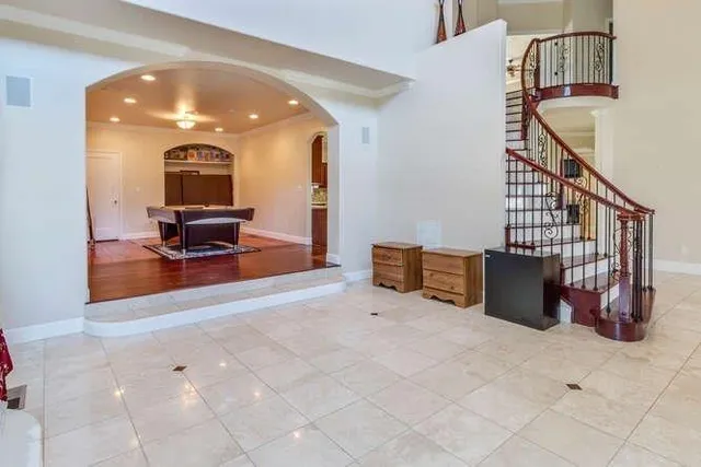 a living room with furniture