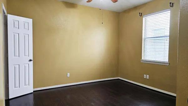 an empty room with a window