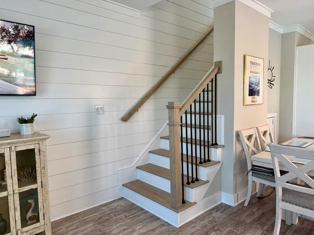 a view of entryway with wooden floor
