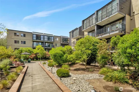 a view of a pathway both side of house