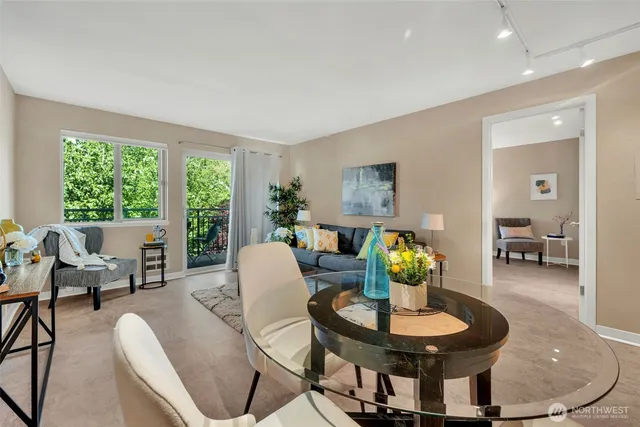 a view of hallway with washer and dryer