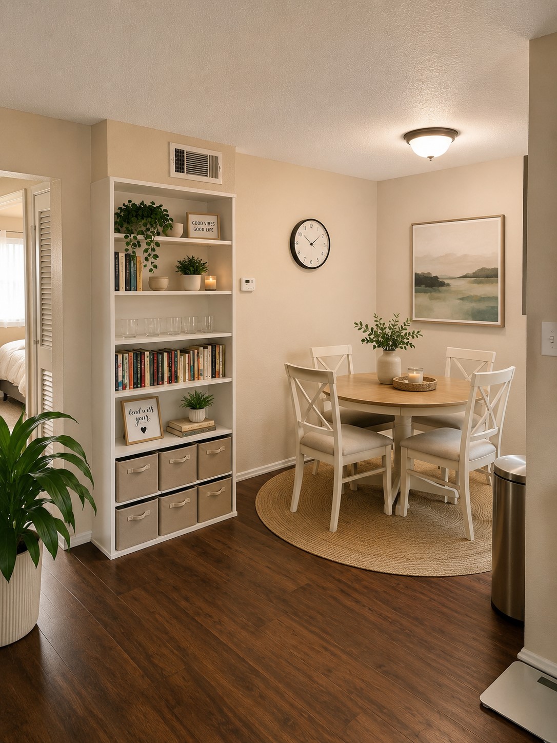 2401 Manor Road, Unit 218 Austin, TX 78722 - Photo 6 of 15 a dining room with furniture and wooden floor