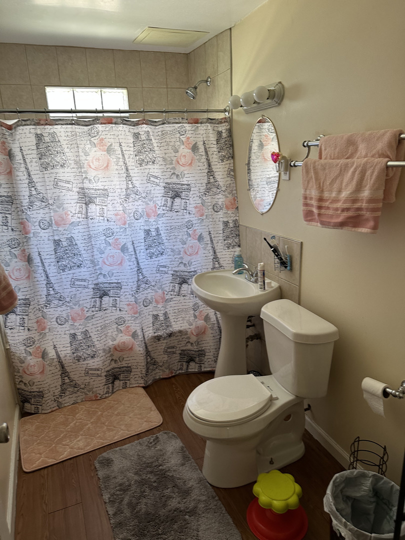 309 Ridgeland Avenue Elmhurst, IL 60126 - Photo 5 of 8 a white toilet sitting next to a bathroom sink and vanity