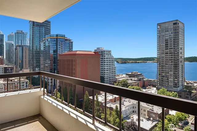 a view of balcony with city view