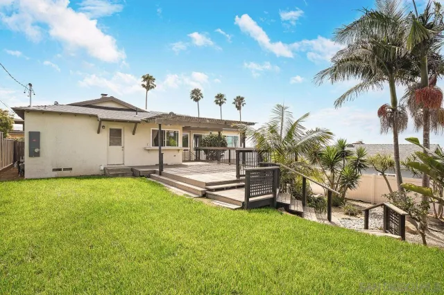 a view of a house with a backyard