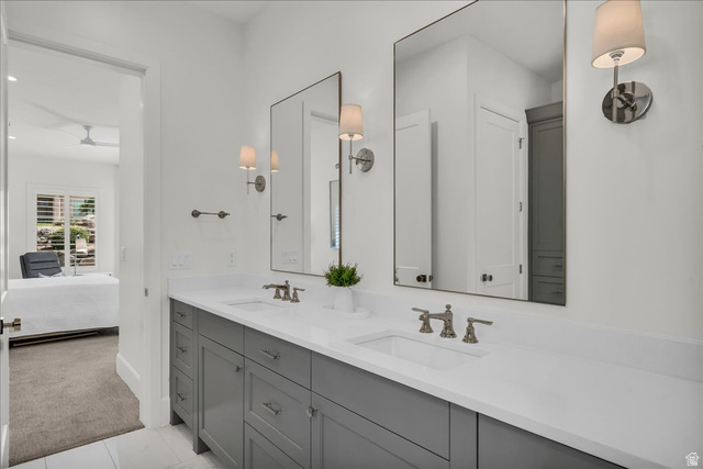 2608 Canyon Ridge Drive St. George, UT 84770 - Photo 27 of 86 Double vanity featuring a light gray cabinet base and white countertops