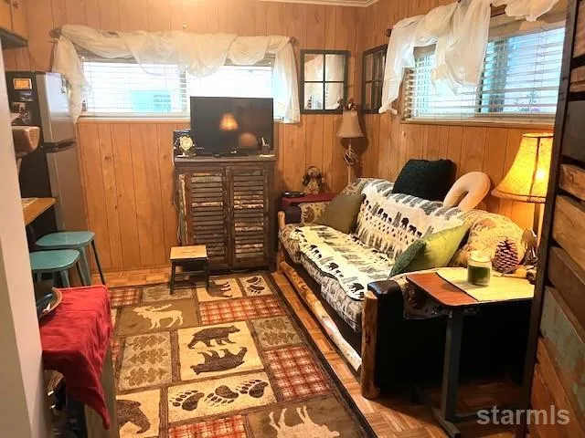 a view of a living room and a couch