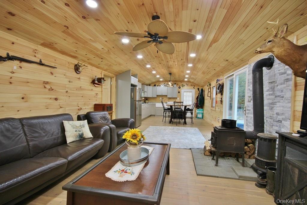 703 Dahlia Road Livingston Manor, NY 12758 - Photo 13 of 44 a living room with furniture and a chandelier