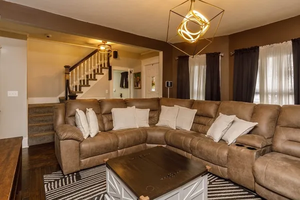 a living room with furniture