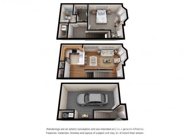 a living room with a stove and a microwave