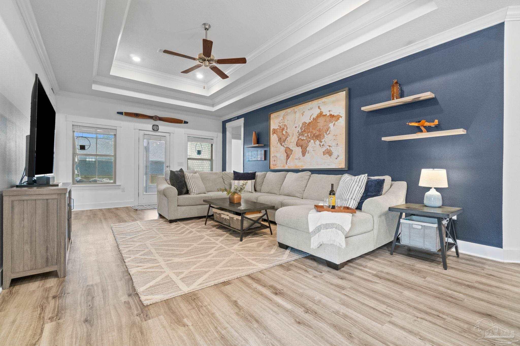 4491 Jude Way Pace, FL 32571 - Photo 6 of 36 Double tray ceiling, crown molding, open floorpan