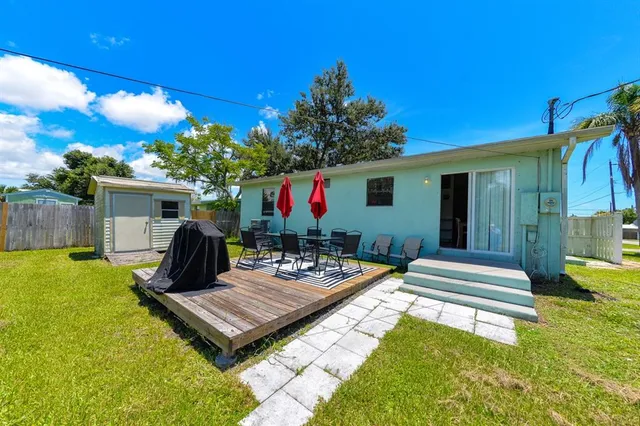 a house view with a garden space