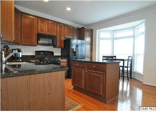 823 Rainier Road Charlottesville, VA 22903 - Photo 37 of 39 a kitchen with stainless steel appliances granite countertop a stove a sink a microwave a refrigerator and cabinets