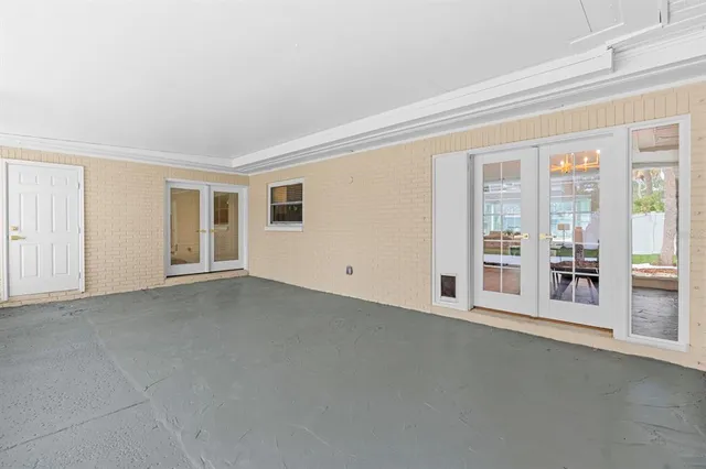 a backyard of a house with lots of green space