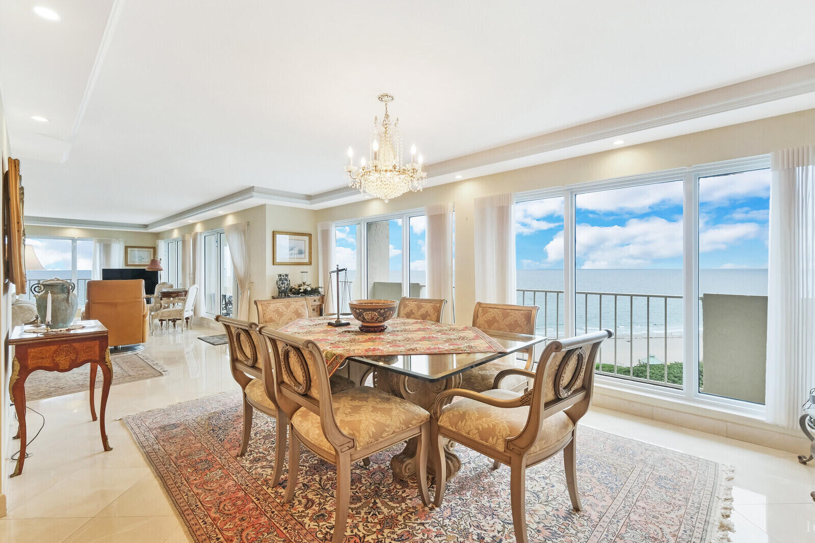 4001 North Ocean Boulevard, Unit B1201 Boca Raton, FL 33431 - Photo 18 of 42 a view of a dining room with furniture window and outside view