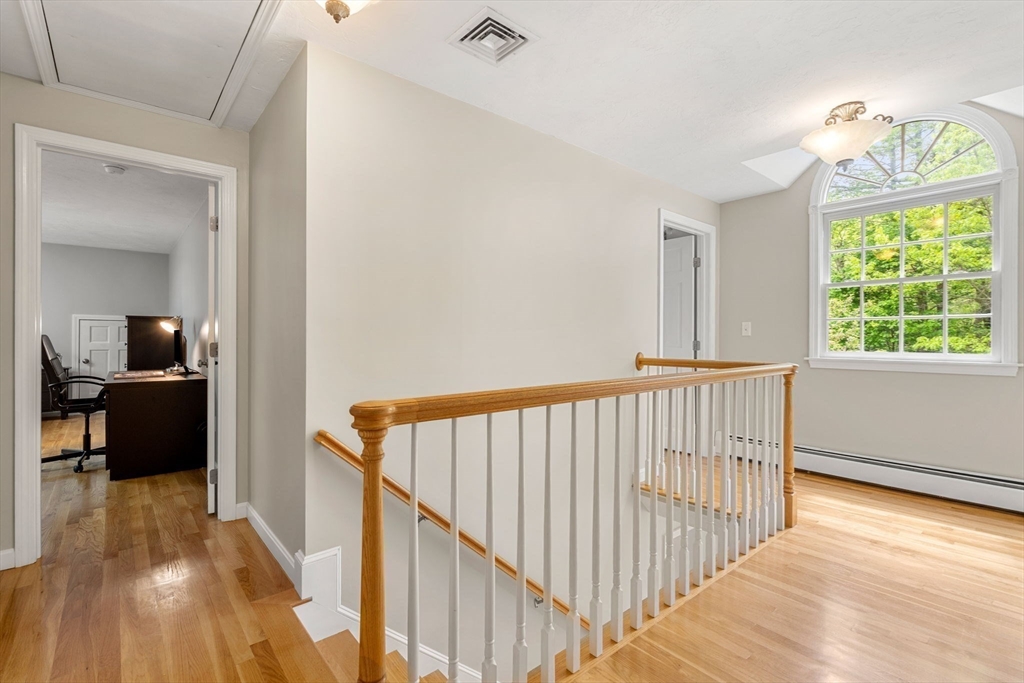 28 Charles Road Groton, MA 01450 - Photo 27 of 42 a view of a hallway view with wooden floor and staircase