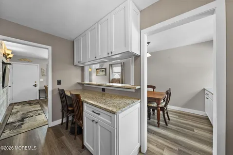 a view of a storage room with racks