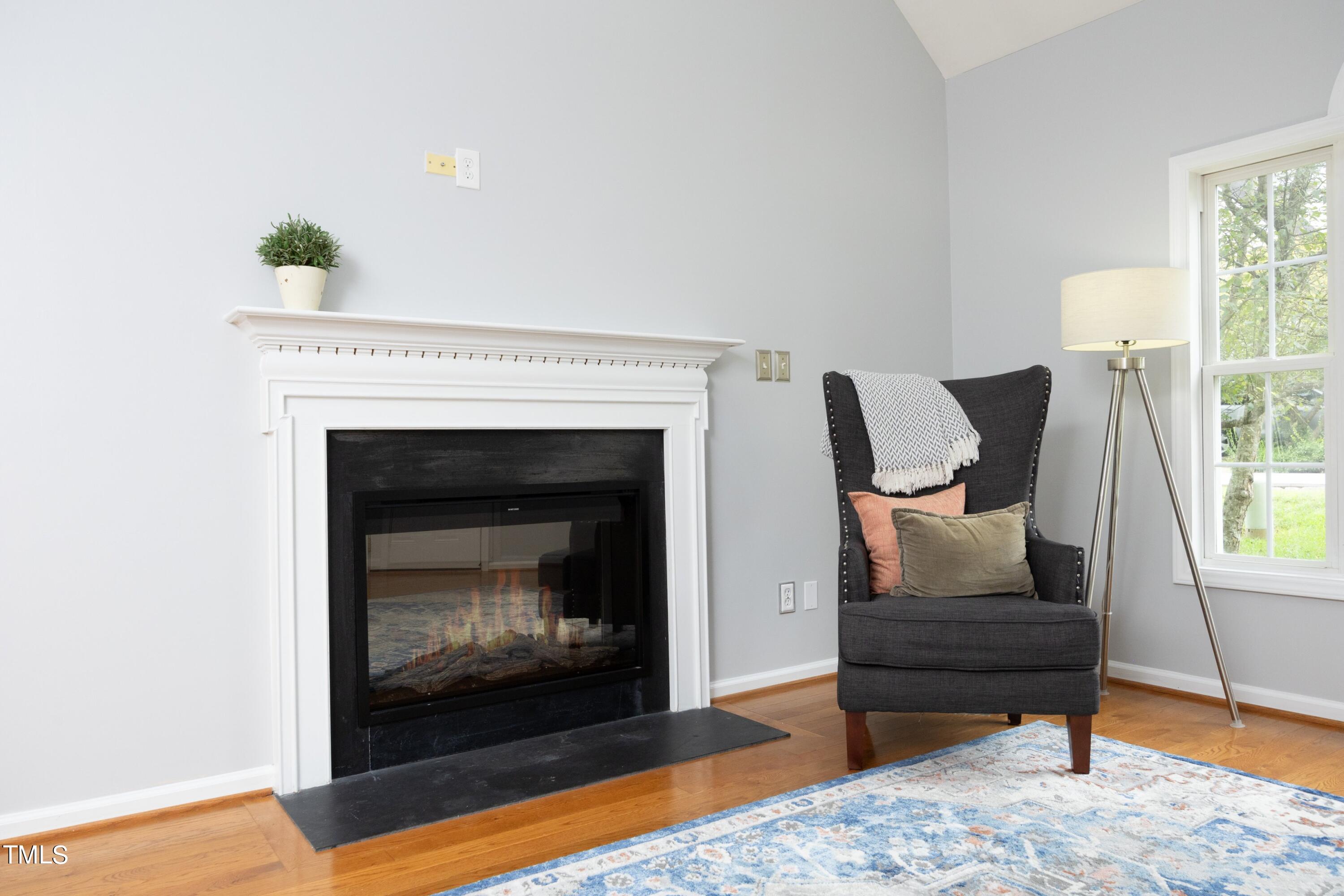 8904 Castleton Lane Raleigh, NC 27615 - Photo 12 of 43 a living room with furniture and a fireplace