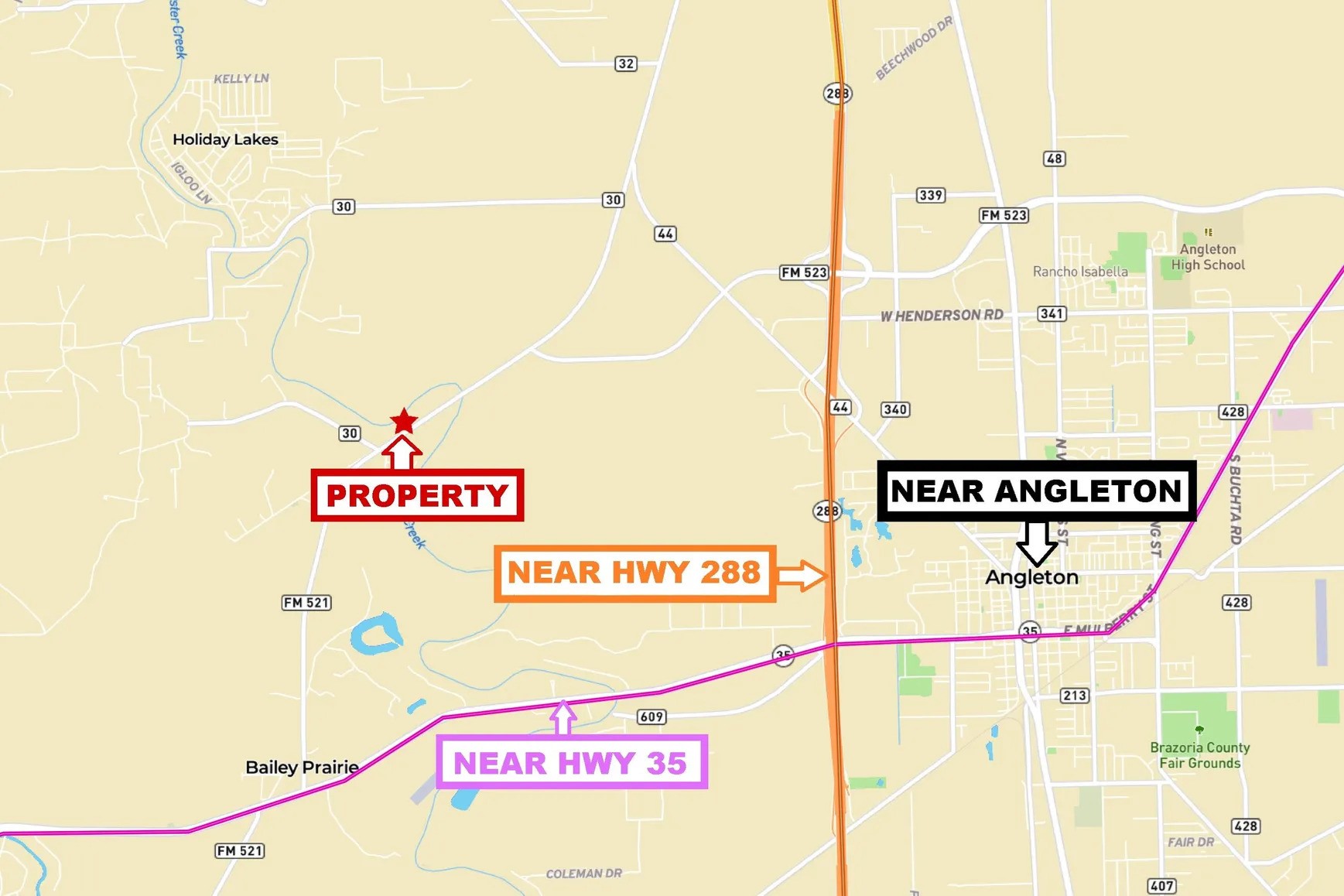 Lot 2 Fm 521 Angleton, TX 77515 - Photo 25 of 26 directions map