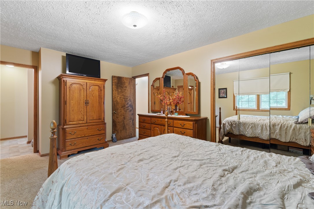 2560 Rutt Court Wooster, OH 44691 - Photo 13 of 33 Bedroom featuring light colored carpet and a textured ceiling