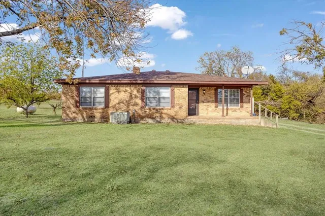 front view of a house with a big yard