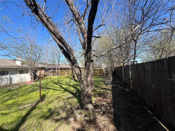 a view of a backyard