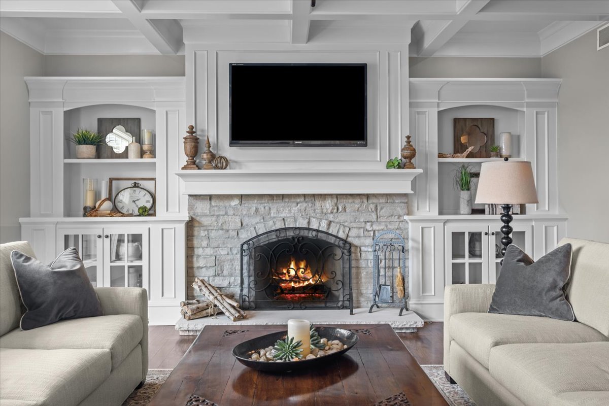 754 Wild Ginger Road Sugar Grove, IL 60554 - Photo 8 of 52 a living room with furniture and a fireplace