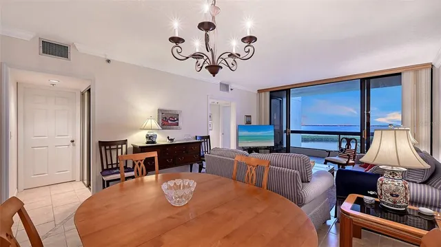 a view of a lake with a city