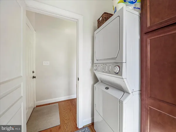 a view of a garage with storage