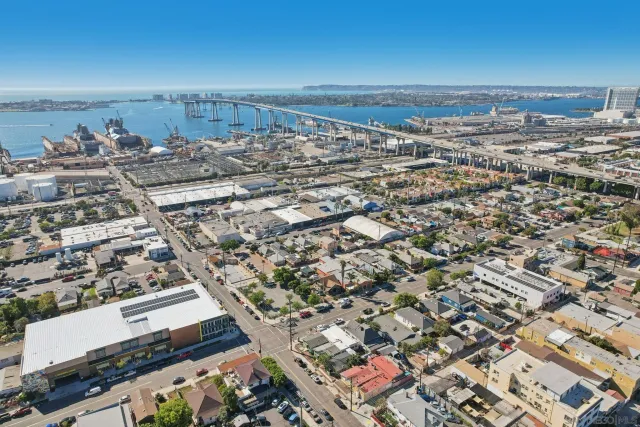 an aerial view of a city