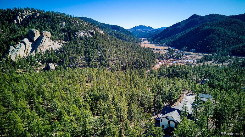 16654 South 7th Street Pine, CO 80470 - Photo 12 of 50 a view of a house with a lush green forest