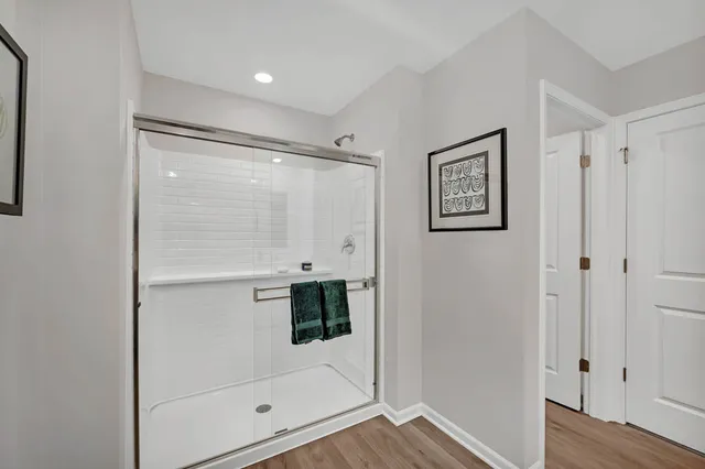 a bathroom with a shower