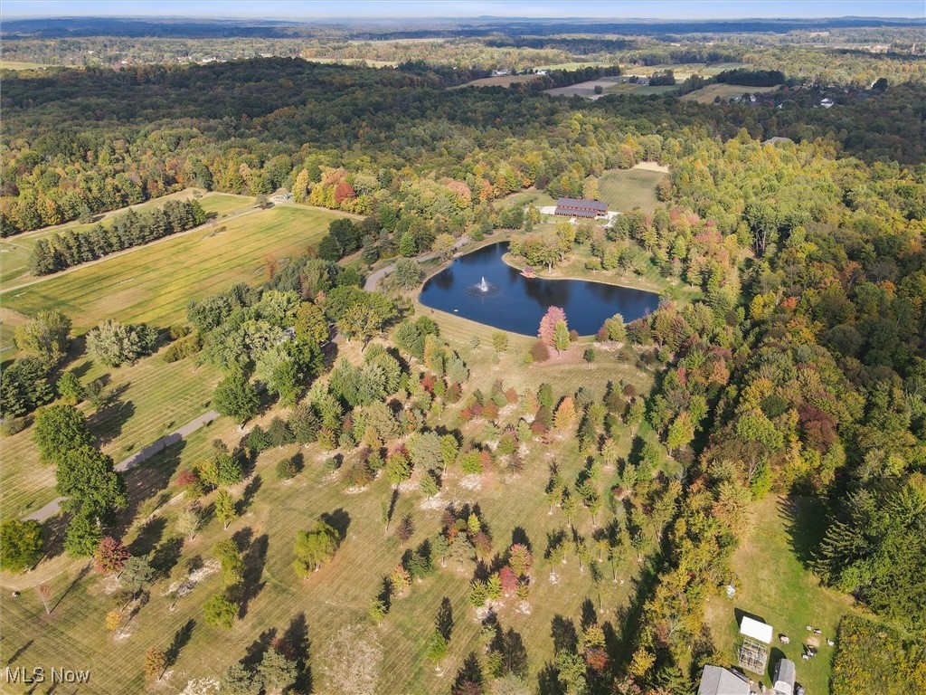290 Townline Road Aurora, OH 44202 - Photo 46 of 50 Aerial overview of property's location with a heavily wooded area and a large body of water