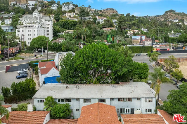 an aerial view of multiple house