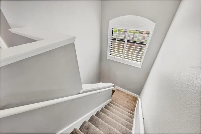 an aerial view of a house with garden