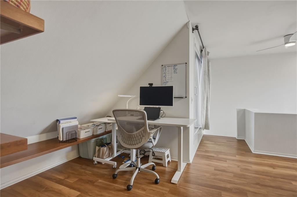 5535 Forbes Avenue, Unit E Pittsburgh, PA 15217 - Photo 33 of 50 a view of a workspace with wooden floor