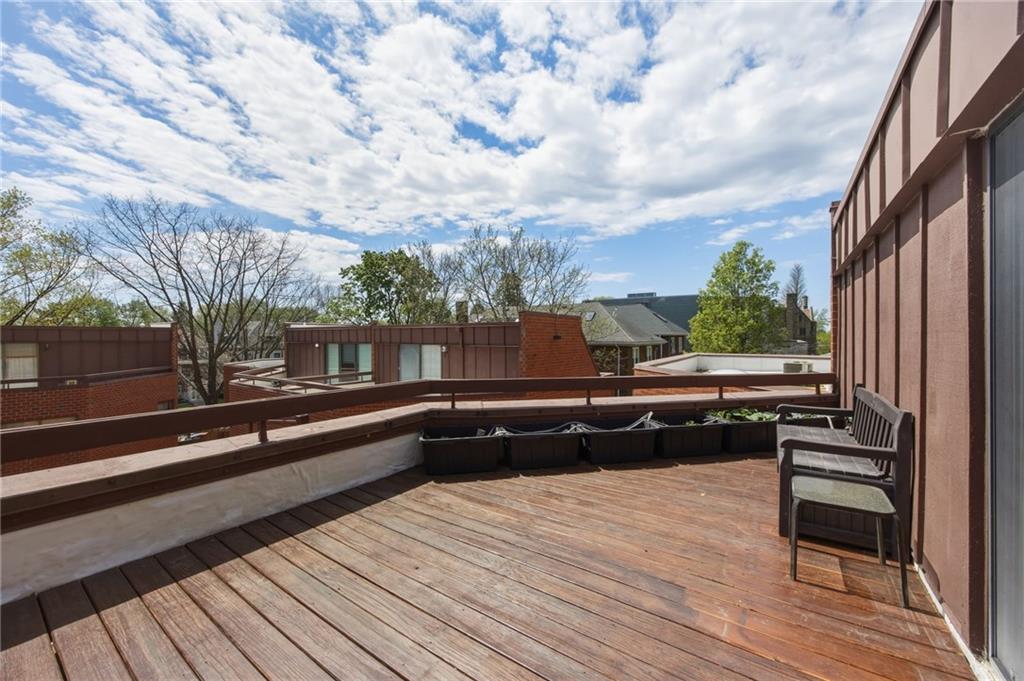 5535 Forbes Avenue, Unit E Pittsburgh, PA 15217 - Photo 37 of 50 a view of balcony with wooden floor and barbeque oven
