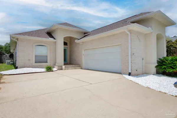 front view of a house with a outdoor space