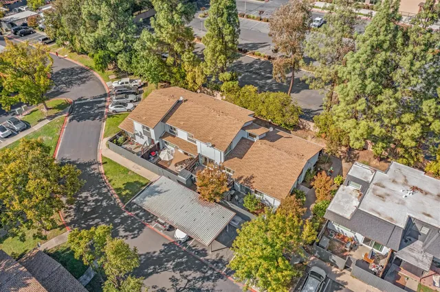 an aerial view of multiple house