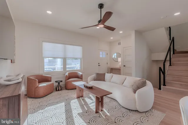 a living room with furniture