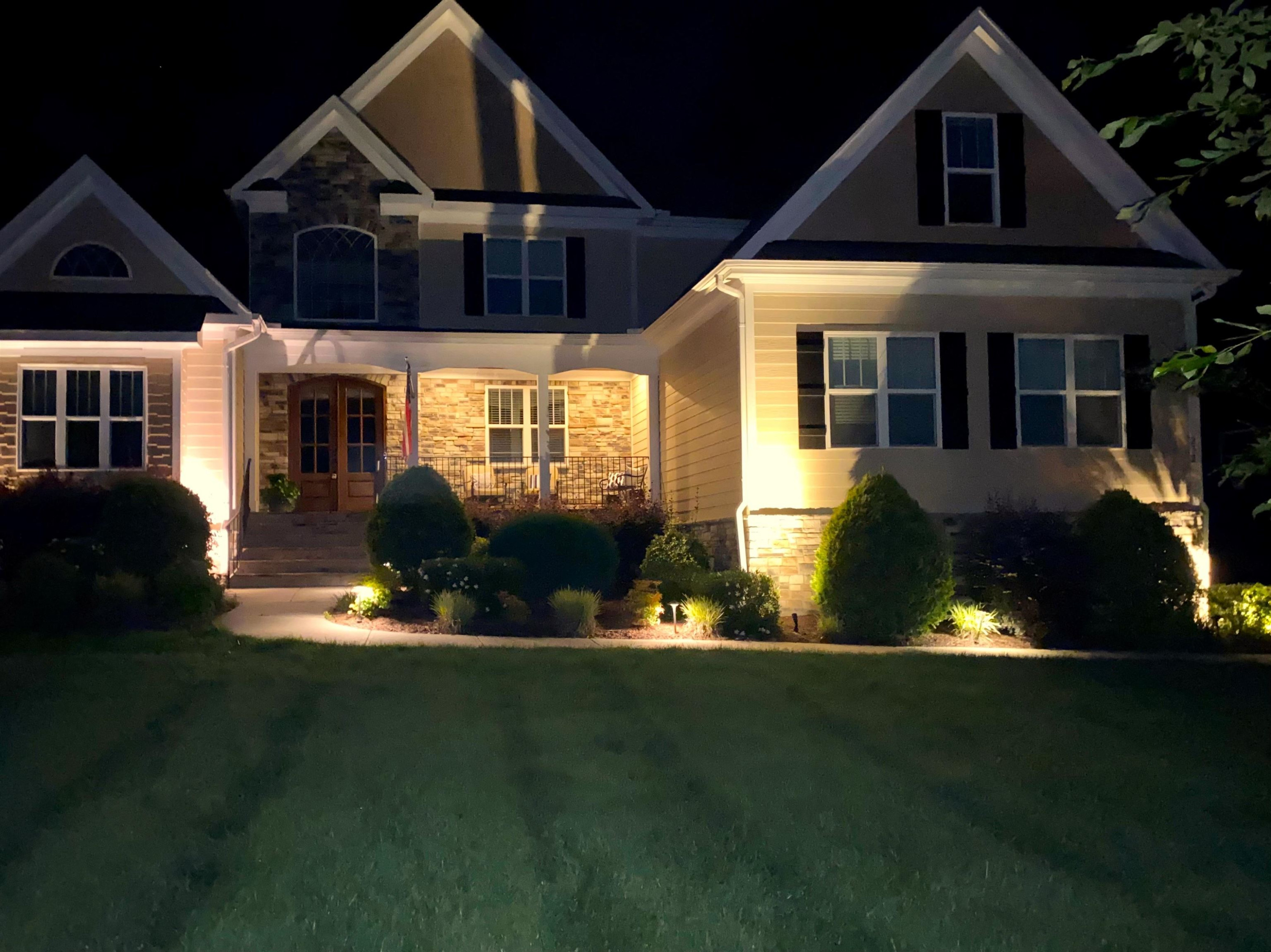 232 Bayleaf Drive Raleigh, NC 27615 - Photo 3 of 30 Lots of Landscape Lighting Makes it GLOW at Night! Exterior Front