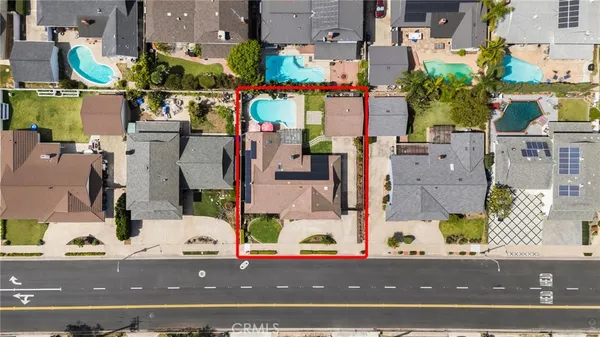 an aerial view of multiple house