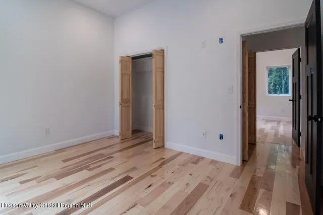 wooden floor and closet in a gallery