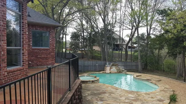 a view of a porch with a yard