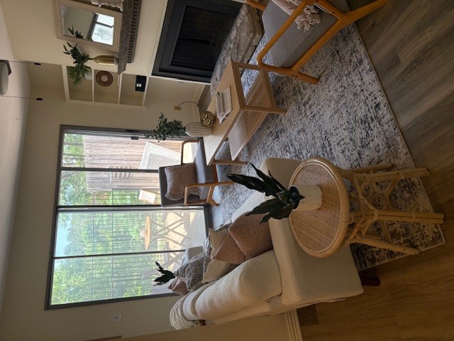 6910 Hart Lane, Unit 807 Austin, TX 78731 - Photo 33 of 36 a living room with furniture and a fireplace