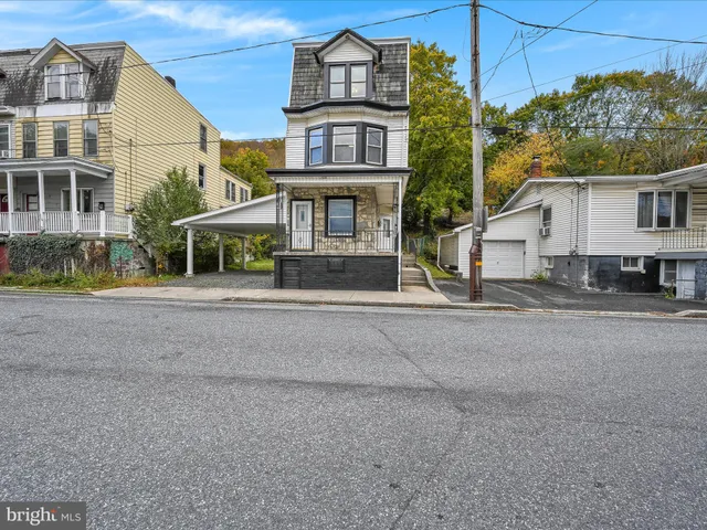 front view of a house with a street