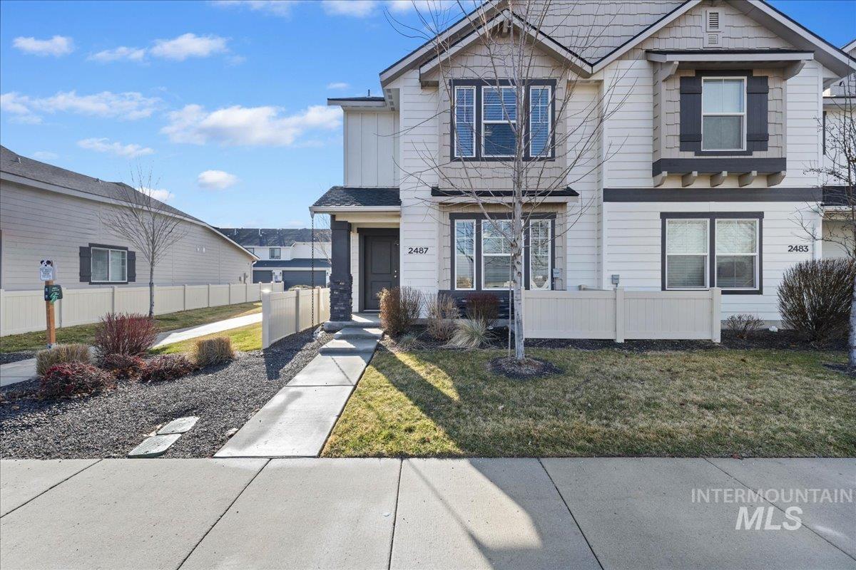 View of front of property featuring board and batten siding