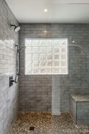 a bathroom with a shower