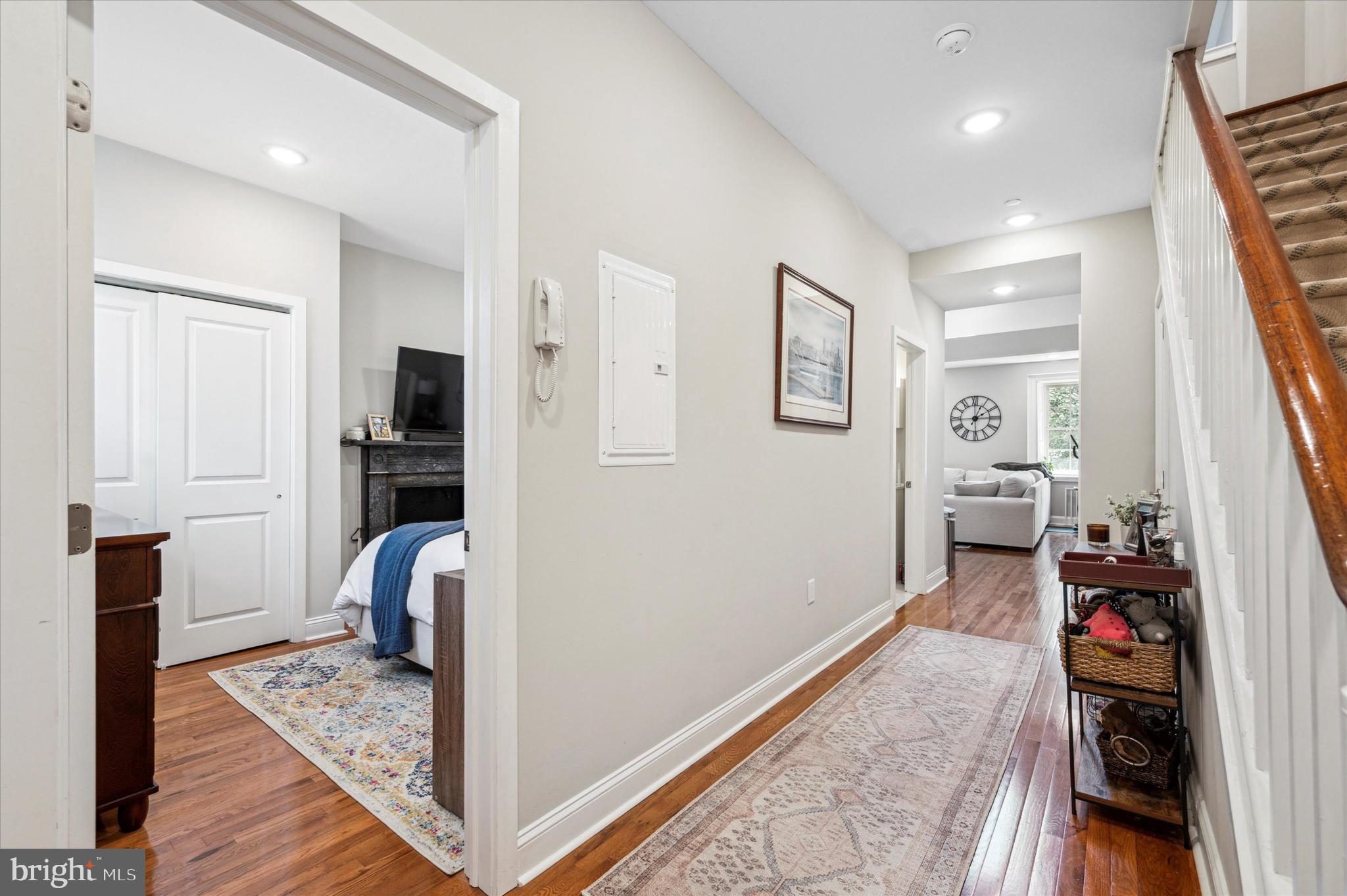 1015 Clinton Street, Unit 3 Philadelphia, PA 19107 - Photo 10 of 25 a view of a hallway with workspace and a living room