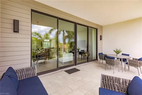 a outdoor space with furniture